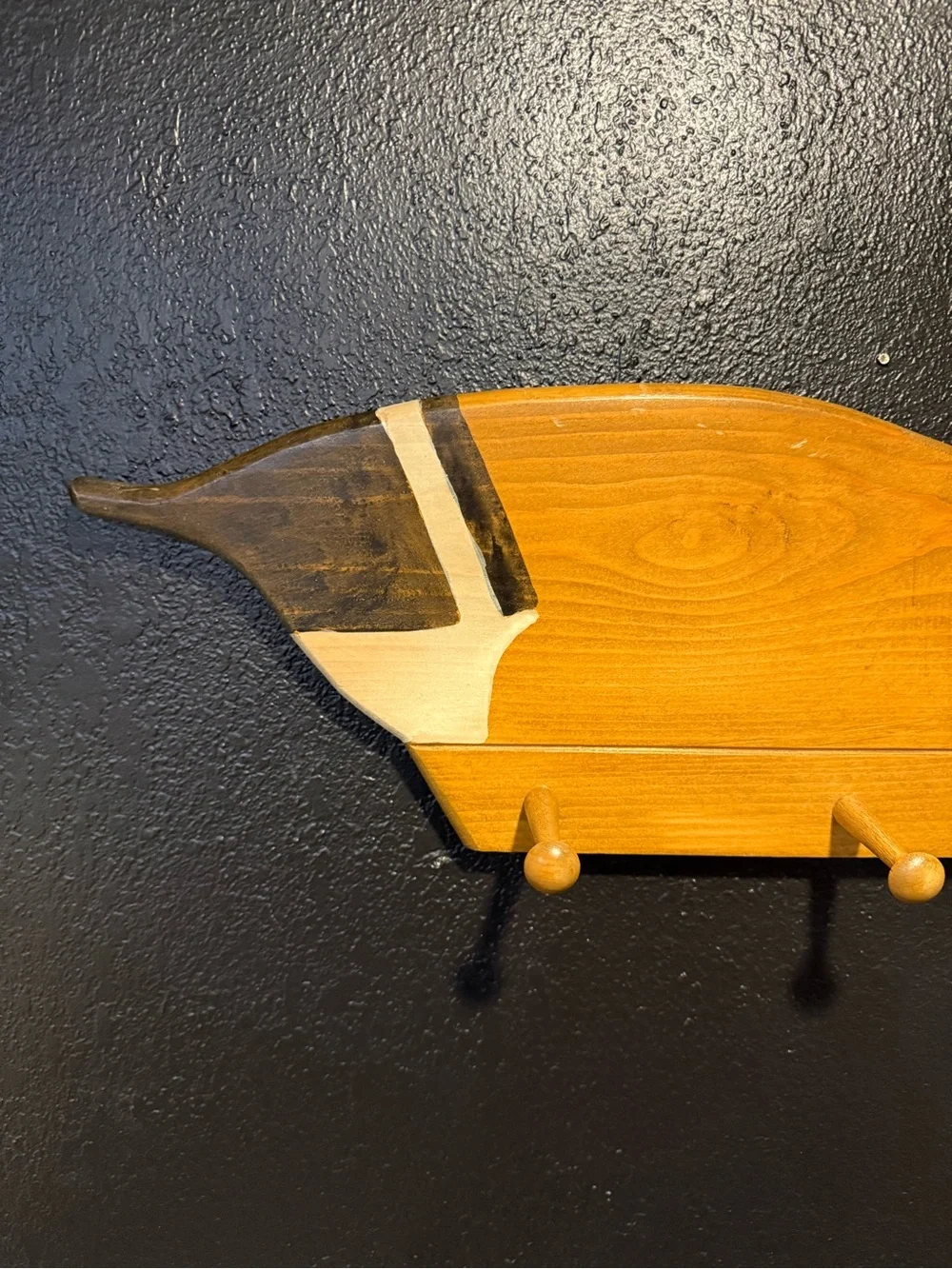 Wooden Goose Hooks Wall Decor Black Brown